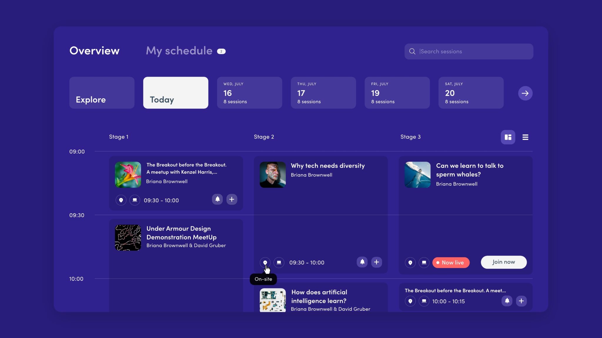 Defigners - UX & Digital Design Agency Utrecht - Univate_agenda_ui_design