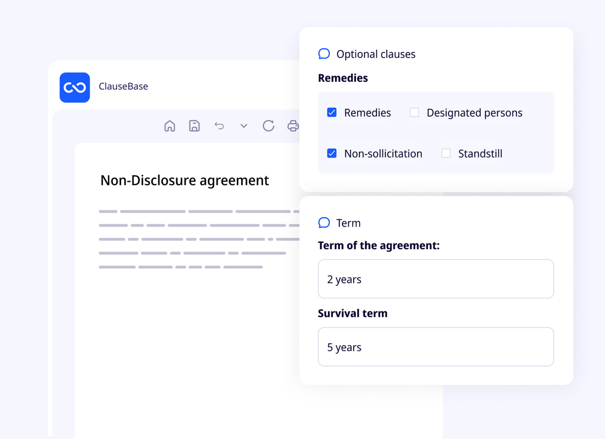 Defigners - UX & Digital Design Agency Utrecht - Clausebase_ui_modals_defigners
